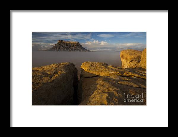 Factory Butte Framed Print featuring the photograph Sunrise over Factory Butte by Keith Kapple