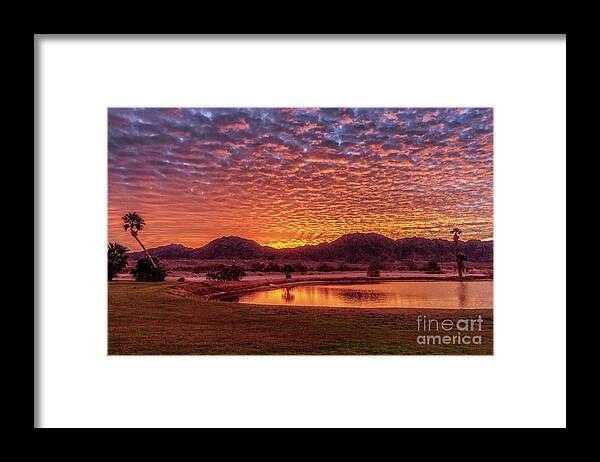 Sunset Framed Print featuring the photograph Sunrise Over Gila Mountain Range by Robert Bales