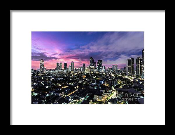 Indonesia Framed Print featuring the photograph Sunrise over Jakarta by Didier Marti