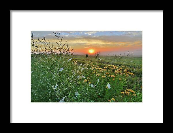 Mchenry County Conservation District Framed Print featuring the photograph Sunrise over McHenry County's Glacial Park by Ray Mathis