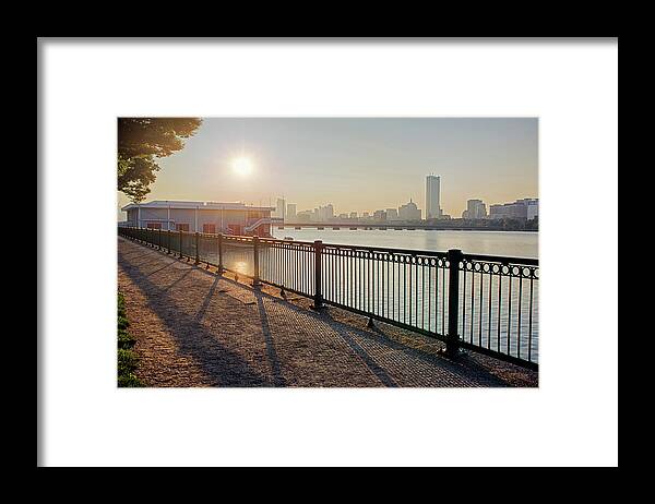 Charles Framed Print featuring the photograph Sunrise over the Charles River Shadow by Toby McGuire