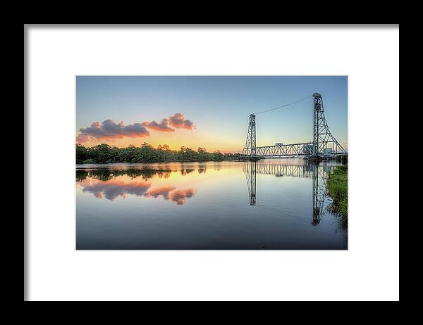 Beaumont Framed Print featuring the photograph Sunrise over The Neches River In Beaumont by JC Findley