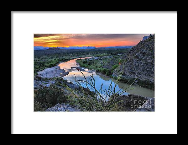 Santa Elena Framed Print featuring the photograph Sunrise Over The Ocatillo by Adam Jewell