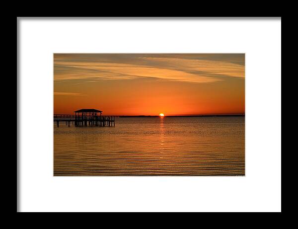 20120206 Framed Print featuring the photograph 0206 Sunrise Peeking over Sound by Jeff at JSJ Photography
