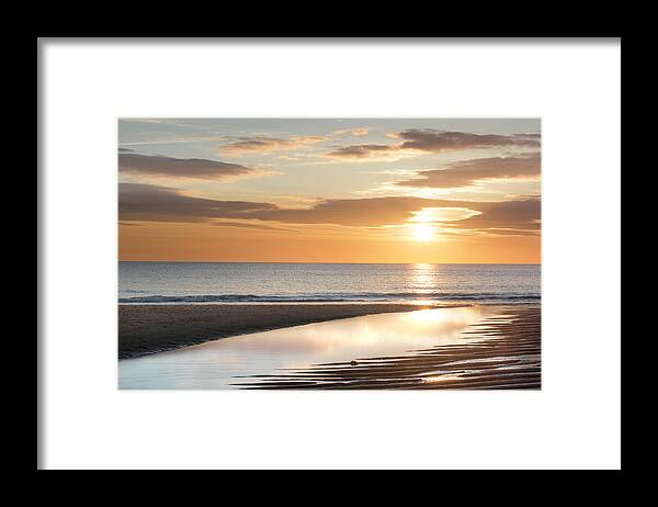 Aberdeen Framed Print featuring the photograph Sunrise Reflections at Aberdeen Beach by Veli Bariskan