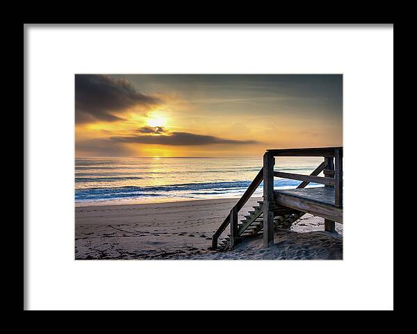 Sunrise Framed Print featuring the photograph Sunrise Stairway by R Scott Duncan