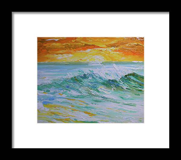 Surf Art Framed Print featuring the painting Sunrise Surf by William Love