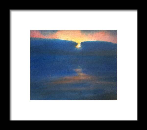 Sea Framed Print featuring the painting Sunset 1 by Valeriy Mavlo