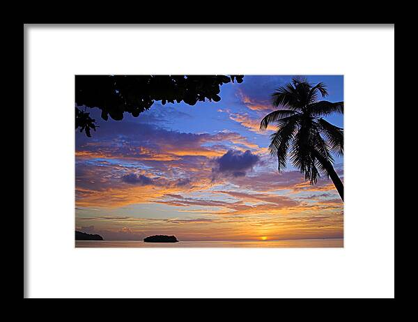 Sunset Framed Print featuring the photograph Sunset 2-St Lucia by Chester Williams