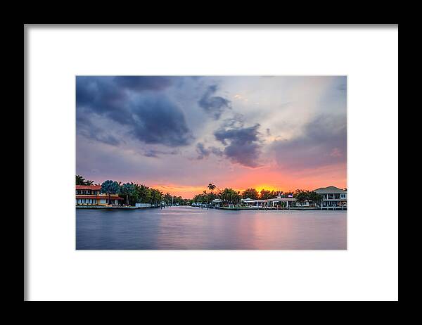 America Framed Print featuring the photograph Sunset Across The Gulf Stream by Traveler's Pics