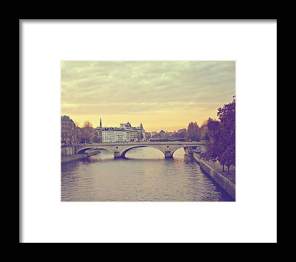 Paris Framed Print featuring the photograph Sunset Across The Seine by Melanie Alexandra Price