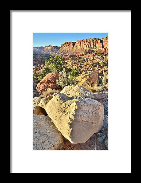 Capitol Reef National Park Framed Print featuring the photograph Sunset along Scenic Drive by Ray Mathis