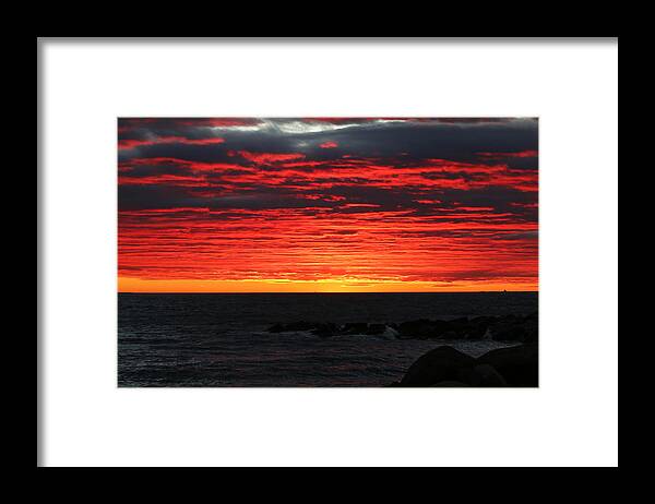 Scenic Framed Print featuring the photograph Sunset and Jetty by William Selander