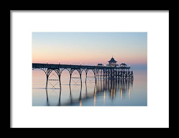 Clevedon Framed Print featuring the photograph Sunset at Clevedon by Stephen Taylor