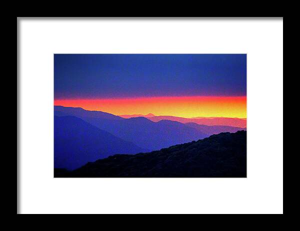 California Framed Print featuring the photograph Sunset at Eleven Ranges Overlook by Roger Passman