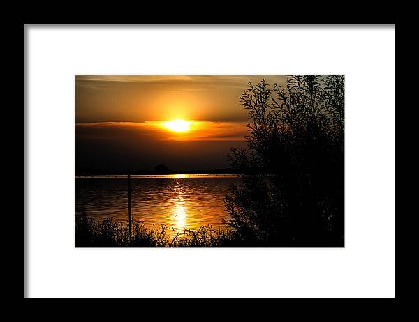 Golden Pond Framed Print featuring the photograph Sunset at Golden Pond by Juli Ellen