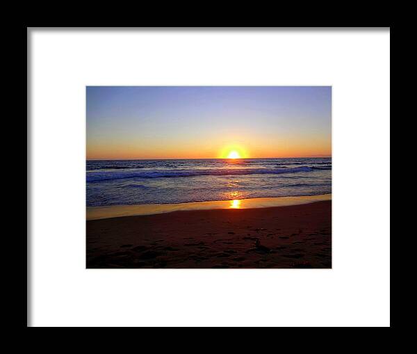 Beach Framed Print featuring the photograph Sunset at Hermosa by Donna Spadola