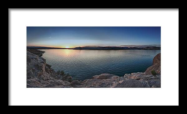 Abend Framed Print featuring the photograph Sunset At Lake Powell by Andreas Freund