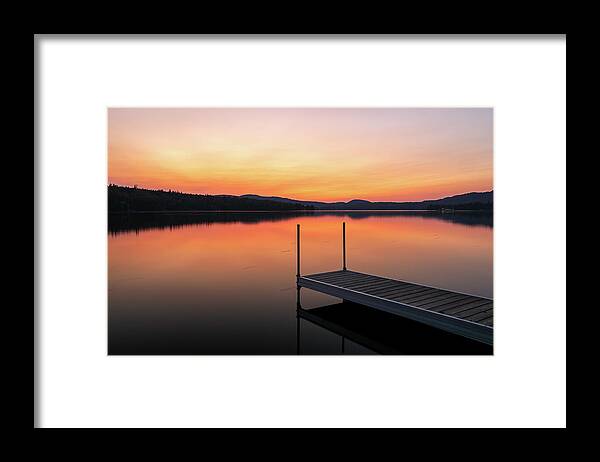 Back Lake Framed Print featuring the photograph Sunset at New Hampshire Back Lake by Juergen Roth