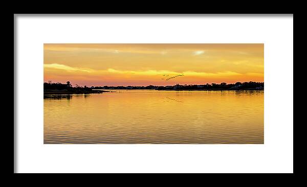 Sunset Framed Print featuring the photograph Sunset At Quogue Long Island by Cathy Kovarik