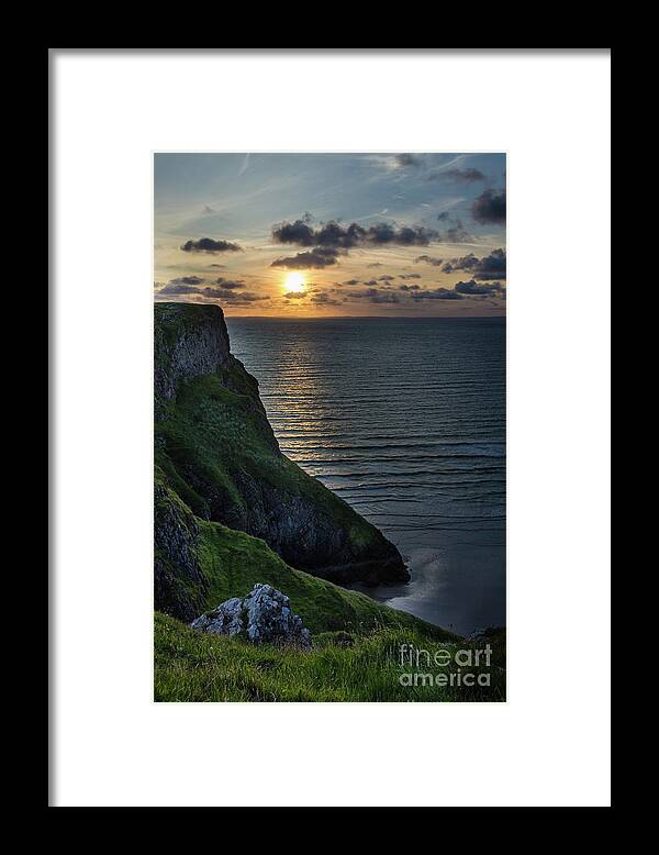 Sunset Framed Print featuring the photograph Sunset at Rhossili Bay by Perry Rodriguez