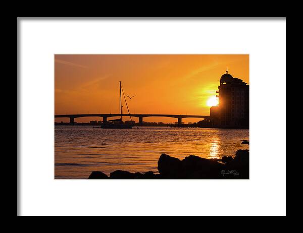 Susan Molnar Framed Print featuring the photograph Sunset at Sarasota Bayfront Park by Susan Molnar