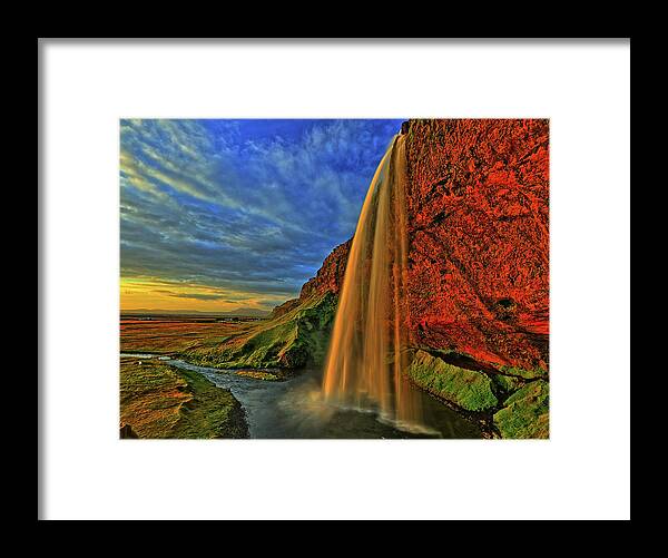Foss Framed Print featuring the photograph Sunset at the Falls by Scott Mahon