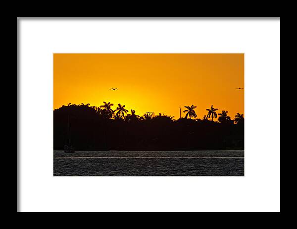 Intracostal Framed Print featuring the photograph Sunset at the Intracostal by Wolfgang Stocker