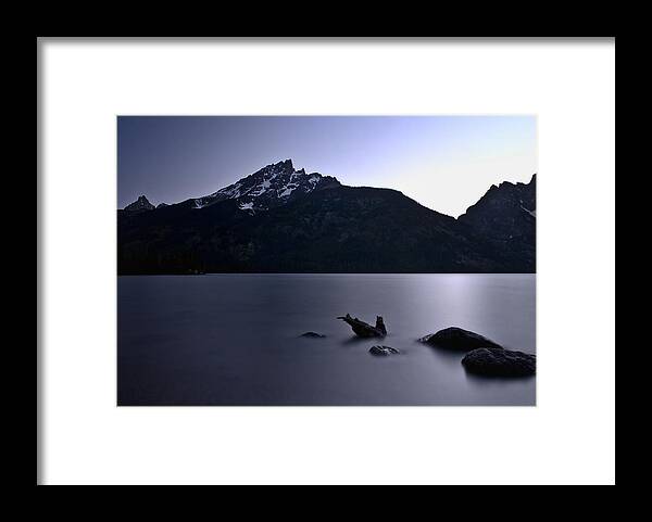 Nature Framed Print featuring the photograph Sunset at the lake by John K Sampson