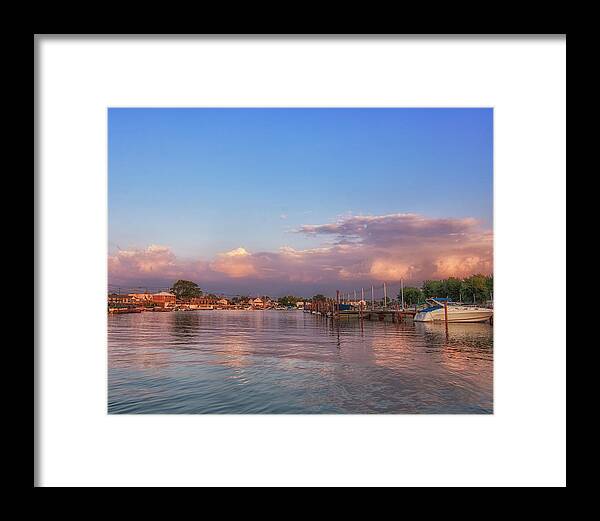 Sunset Framed Print featuring the photograph Sunset at the Marina by Deborah Ritch