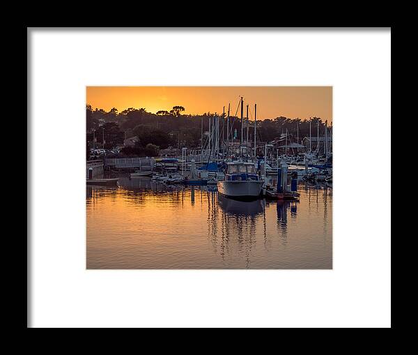 Monterey Framed Print featuring the photograph Sunset at the Marina by Derek Dean