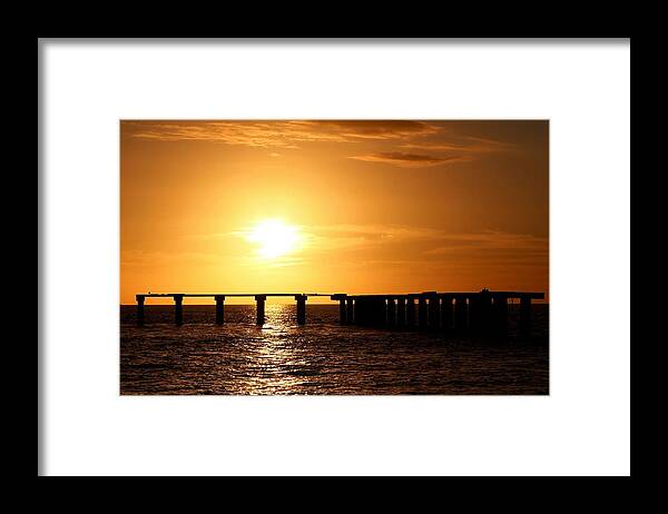 Photo For Sale Framed Print featuring the photograph Sunset at the Old Pier by Robert Wilder Jr