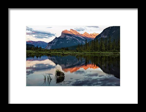 Banff Framed Print featuring the photograph Sunset at Vermillion Lakes, Banff Canada 2 by Dave Dilli