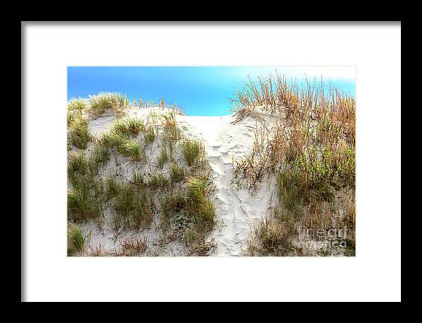 Sunset Beach Dune Framed Print featuring the photograph Sunset Beach Dune Path by John Rizzuto