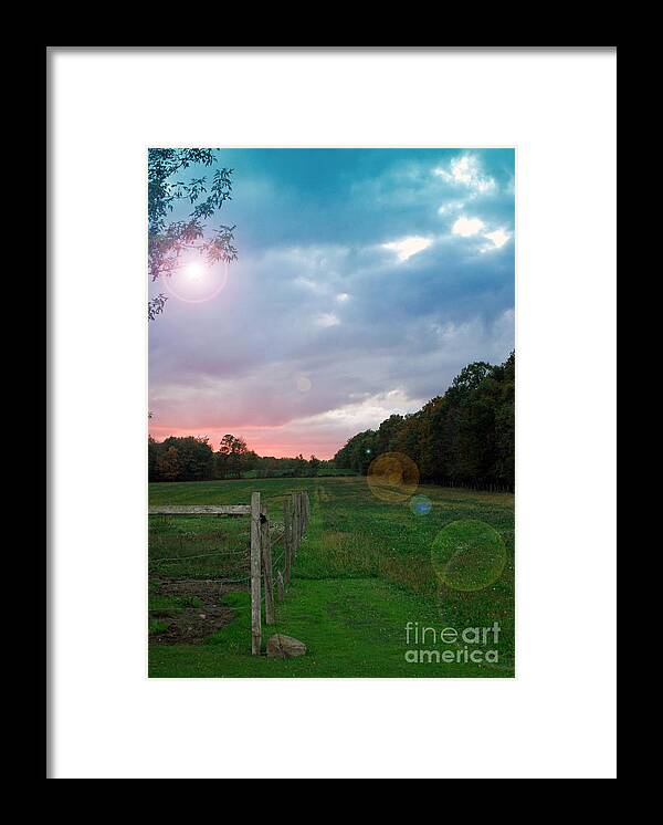 Sunset Framed Print featuring the photograph Sunset Behind the Barn by Lila Fisher-Wenzel