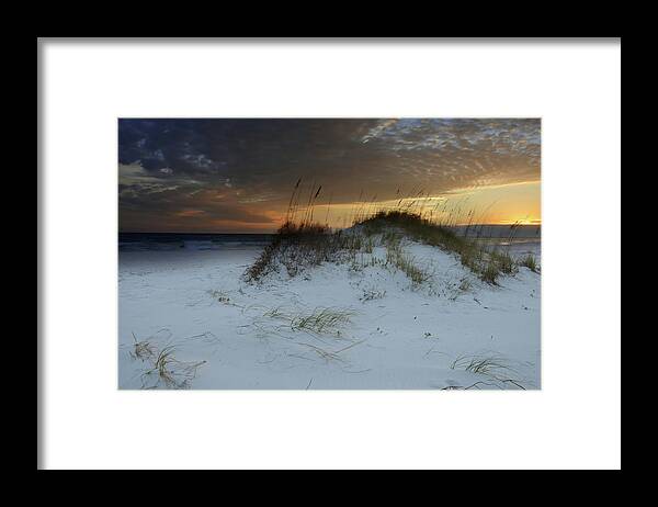Navarre Framed Print featuring the photograph Sunset Behind the Sand Dune by Renee Hardison