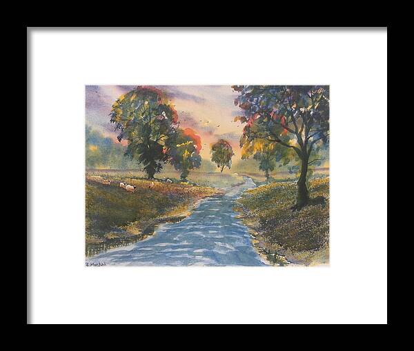 Glenn Marshall Yorkshire Artist Framed Print featuring the painting Sunset Boulevard by Glenn Marshall
