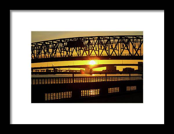 Sunset Framed Print featuring the photograph Sunset Bridge 3 by Arthur Dodd