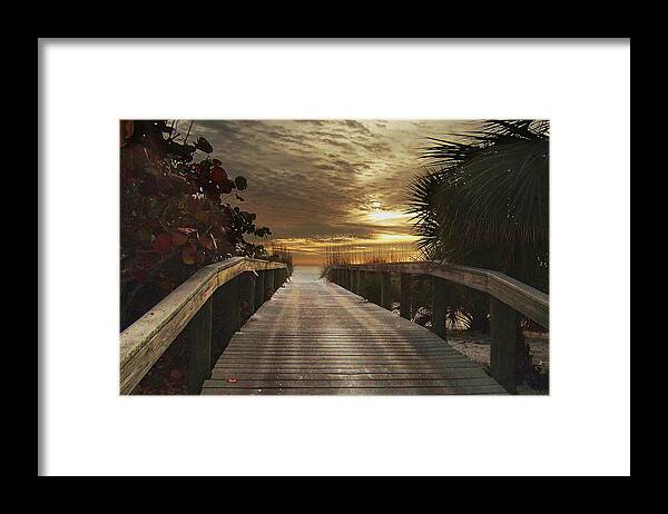 St. Pete Beach Framed Print featuring the photograph Sunset Bridge by Steve Ondrus