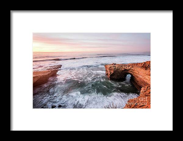 Beach Framed Print featuring the photograph Sunset Cliffs Rush by David Levin