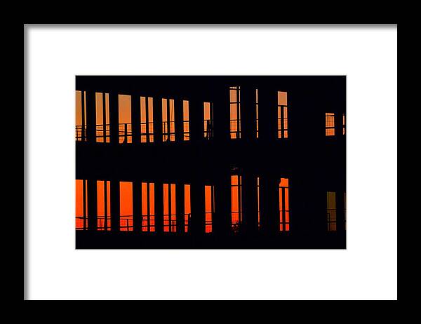 Abstract Framed Print featuring the photograph Sunset Color In The Spaces 2 by Lyle Crump