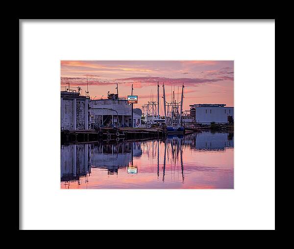 Bayou Framed Print featuring the photograph Sunset Colors and Reflections in the Bayou by Brad Boland