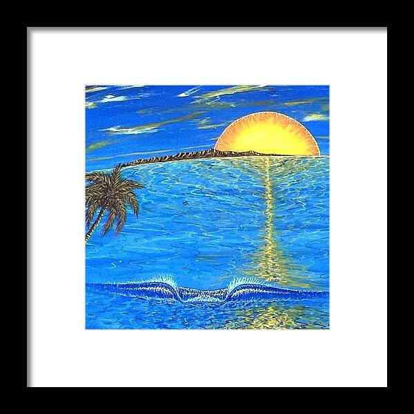 Sunset Dream Framed Print featuring the painting Sunset dream by Paul Carter
