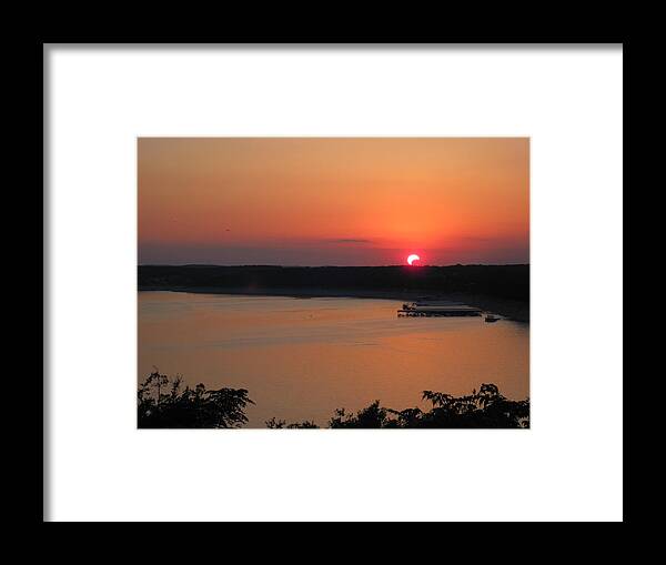 Solar Eclipse Framed Print featuring the photograph Sunset eclipse. by Life Makes Art