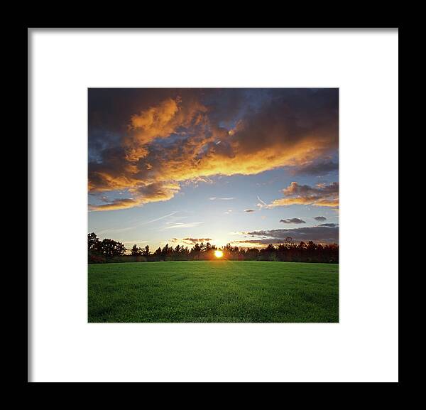 Sunset Framed Print featuring the photograph Sunset Field by Jerry LoFaro