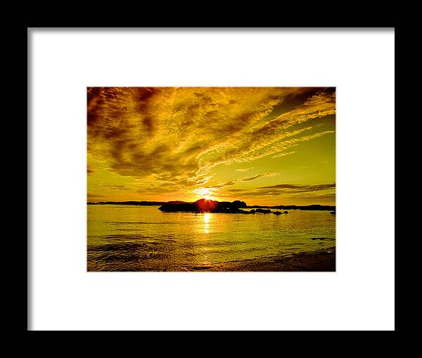 Landscapes Framed Print featuring the photograph Sunset Fingers by Mark Egerton