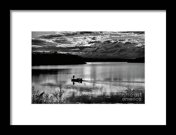 Fishing Framed Print featuring the photograph Sunset Fisherman 2 by Dennis Hedberg