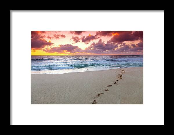 Sunset Footprints Framed Print by Sean Davey