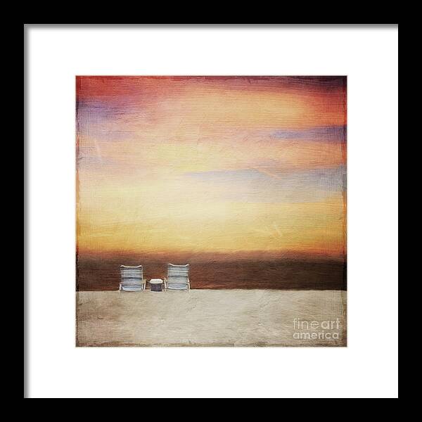 Sunset Framed Print featuring the digital art Sunset for Two by Jayne Carney