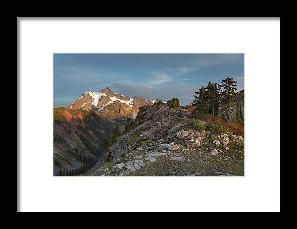 Alpine Framed Print featuring the photograph Sunset from Kulshan Ridge by Michael Russell